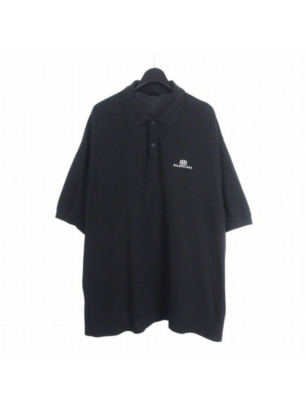 Balenciaga BB Icon Logo Embroidery Oversize Polo Shirt Short Sleeve 3 Black